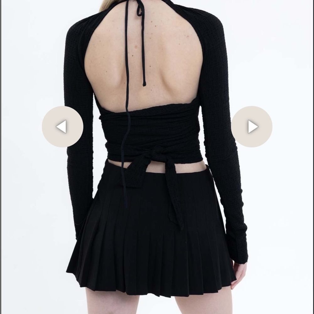Danielle Guizio black wrap top (halter and bolero / shrug combo) - Picture 2 of 7